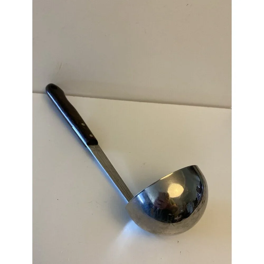 Vintage Veri-Sharp Ladle Stainless Steel 10” Riveted Wood Handle Made In USA